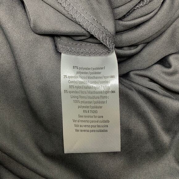 Alex Evenings Womens 10 Gray Sequin Embellished Maxi Dress Elbow Sleeve OS15-10 - Picture 8 of 10